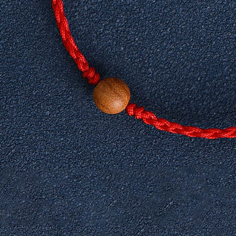 Bracciale intrecciato con perline di legno di pesca naturale Buddha Stones che allontanano gli spiriti maligni - Image 13
