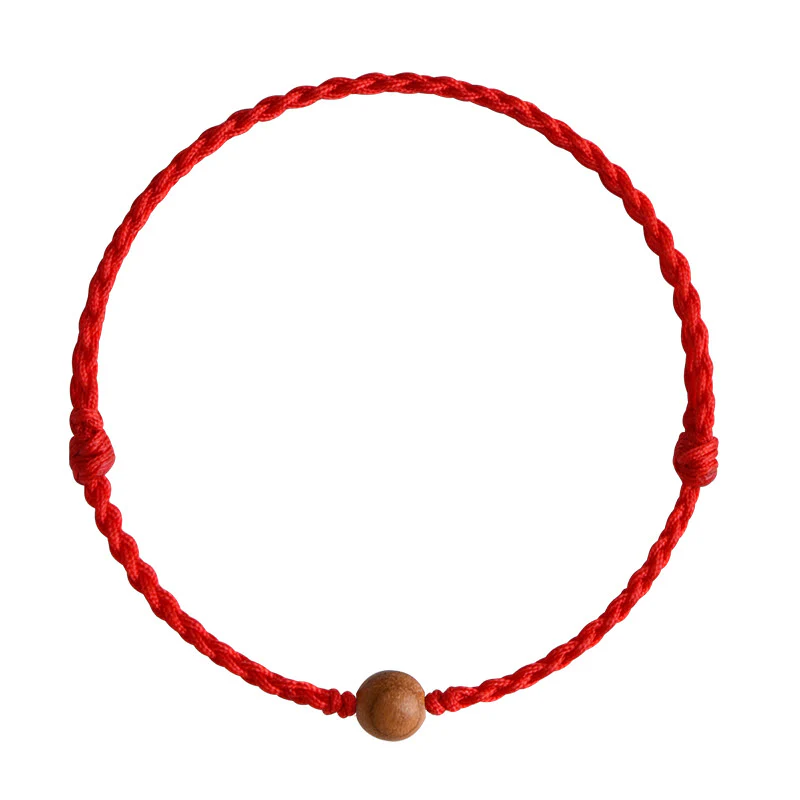 Bracciale intrecciato con perline di legno di pesca naturale Buddha Stones che allontanano gli spiriti maligni - Image 18