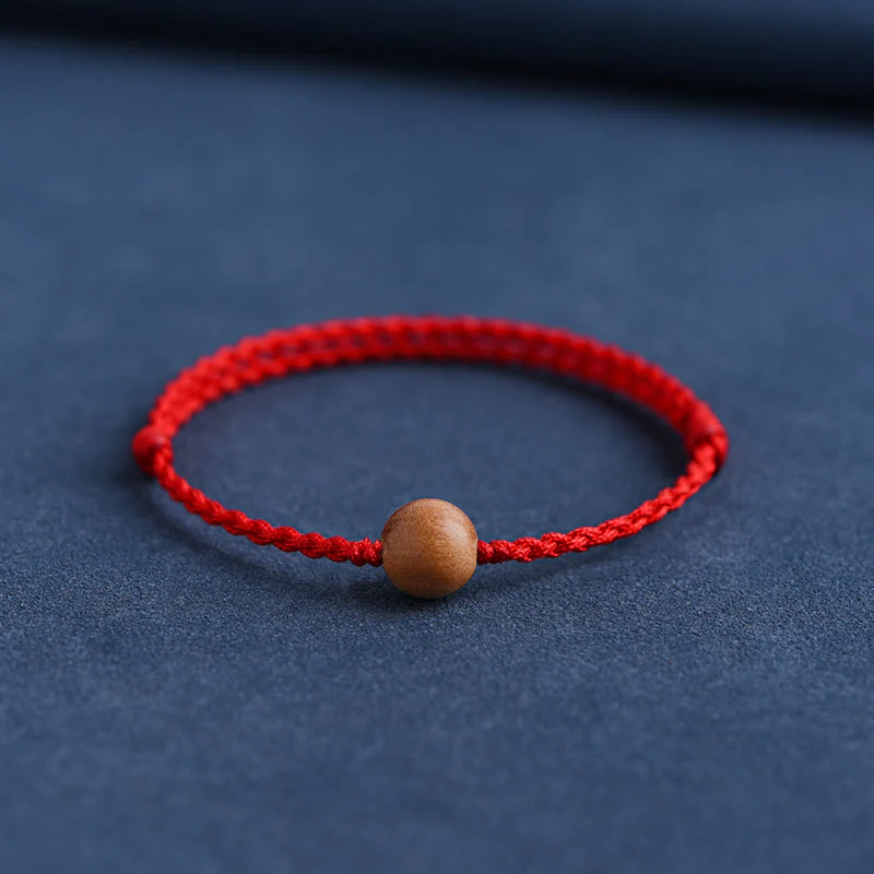 Bracciale intrecciato con perline di legno di pesca naturale Buddha Stones che allontanano gli spiriti maligni - Image 19