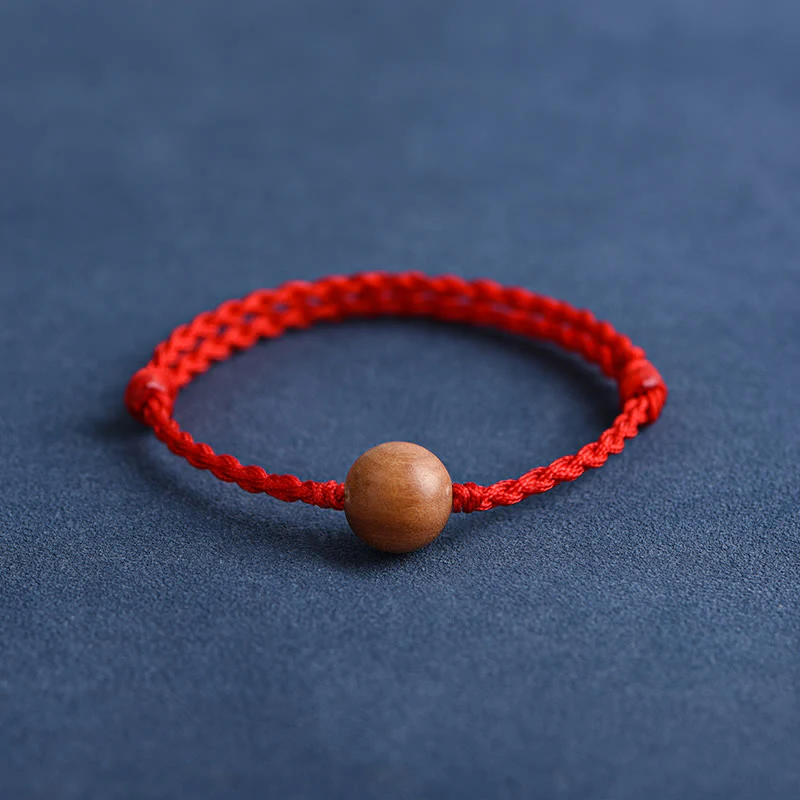 Bracciale intrecciato con perline di legno di pesca naturale Buddha Stones che allontanano gli spiriti maligni - Image 20