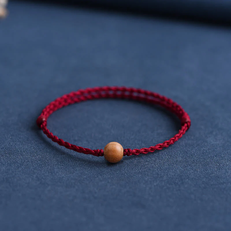 Bracciale intrecciato con perline di legno di pesca naturale Buddha Stones che allontanano gli spiriti maligni - Image 22