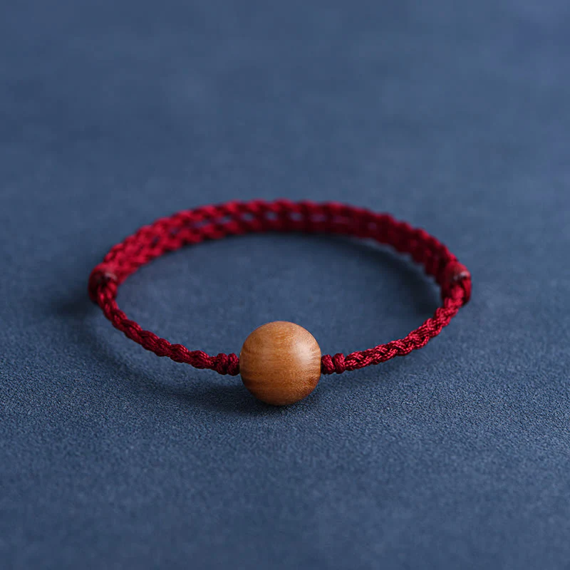 Bracciale intrecciato con perline di legno di pesca naturale Buddha Stones che allontanano gli spiriti maligni - Image 26