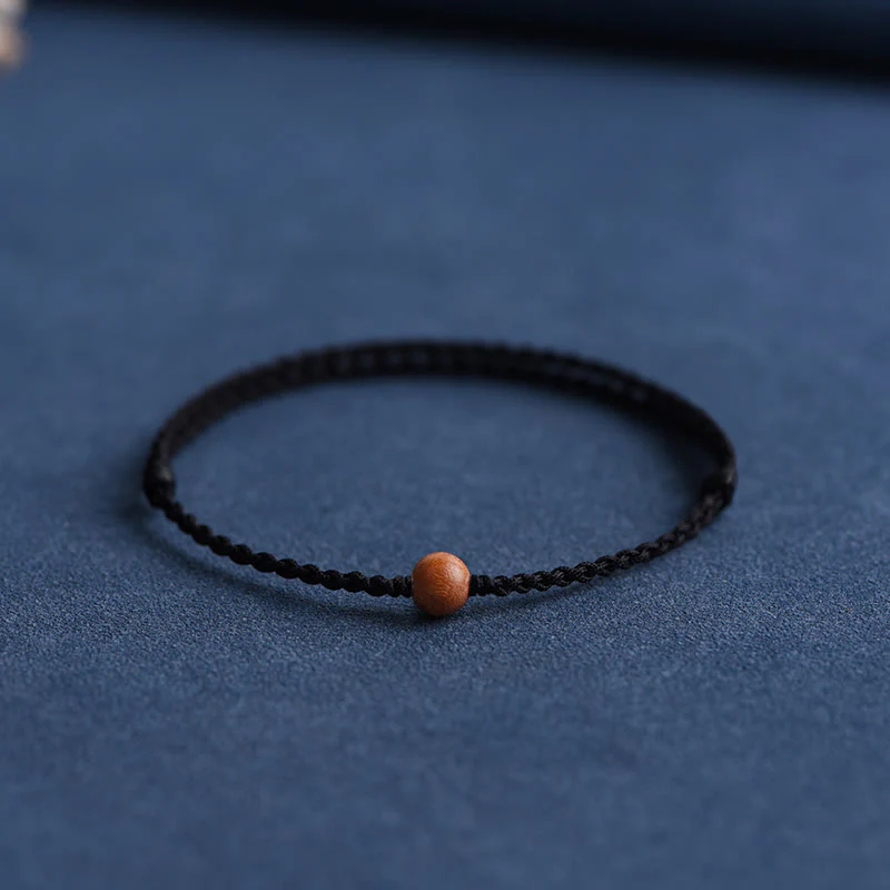 Bracciale intrecciato con perline di legno di pesca naturale Buddha Stones che allontanano gli spiriti maligni - Image 27