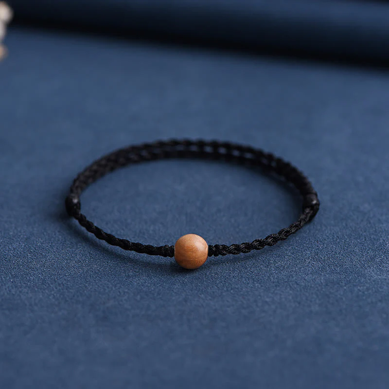 Bracciale intrecciato con perline di legno di pesca naturale Buddha Stones che allontanano gli spiriti maligni - Image 28
