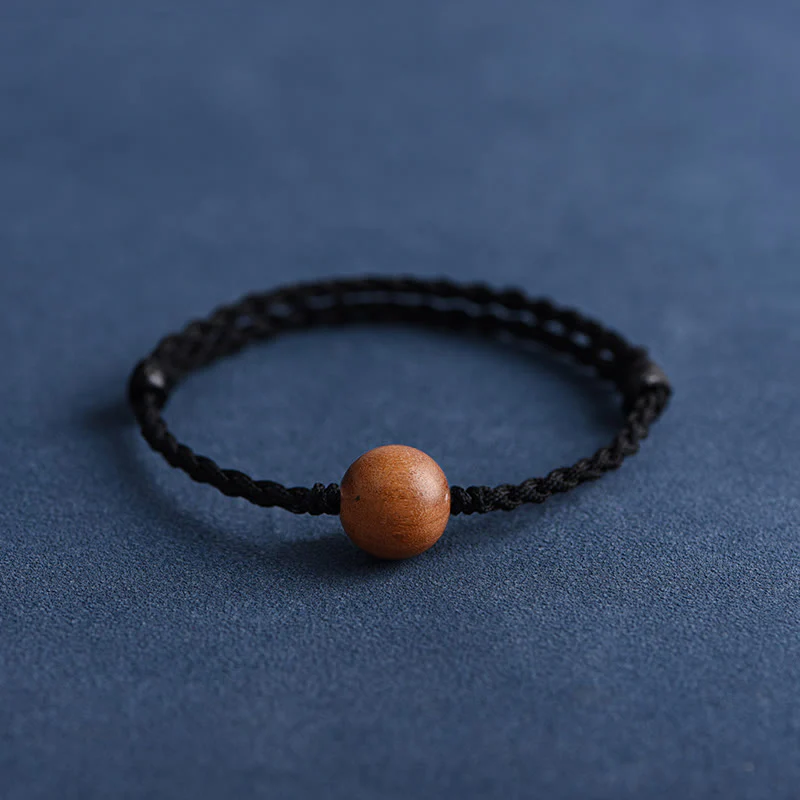 Bracciale intrecciato con perline di legno di pesca naturale Buddha Stones che allontanano gli spiriti maligni - Image 30