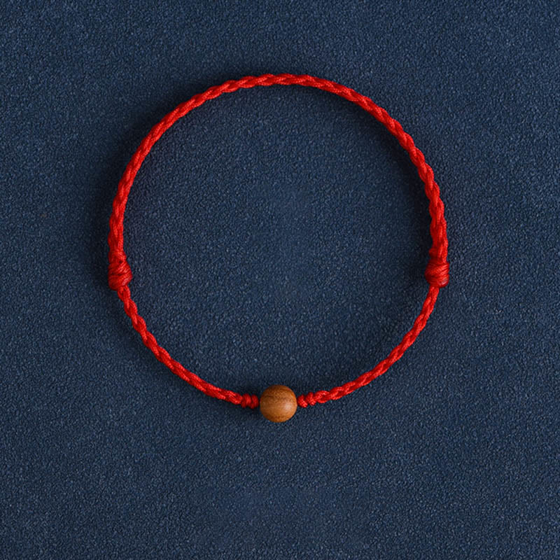 Bracciale intrecciato con perline di legno di pesca naturale Buddha Stones che allontanano gli spiriti maligni - Image 8