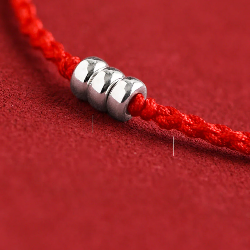 Buddha Stones 925 Sterling Silver Beads Protezione Fortuna Braccialetto Intrecciato Cavigliera - Image 14