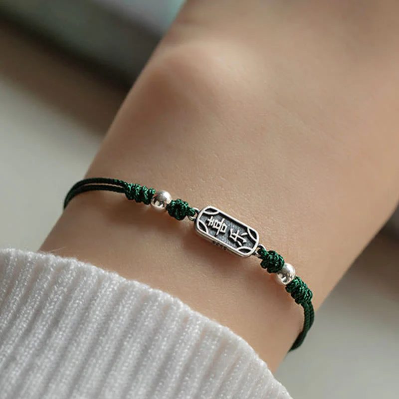 Bracciale intrecciato in argento sterling 925 fatto a mano con Buddha Stones, pace e gioia, protezione sicura e benefica - Image 27