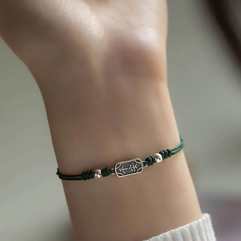 Bracciale intrecciato in argento sterling 925 fatto a mano con Buddha Stones, pace e gioia, protezione sicura e benefica - Image 29