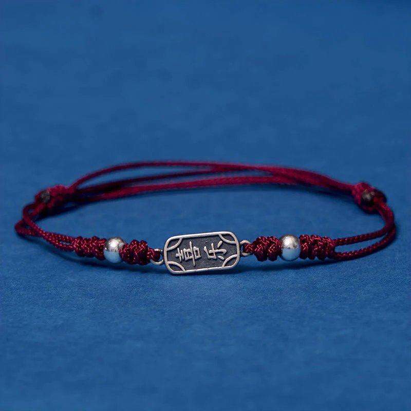 Bracciale intrecciato in argento sterling 925 fatto a mano con Buddha Stones, pace e gioia, protezione sicura e benefica - Image 3