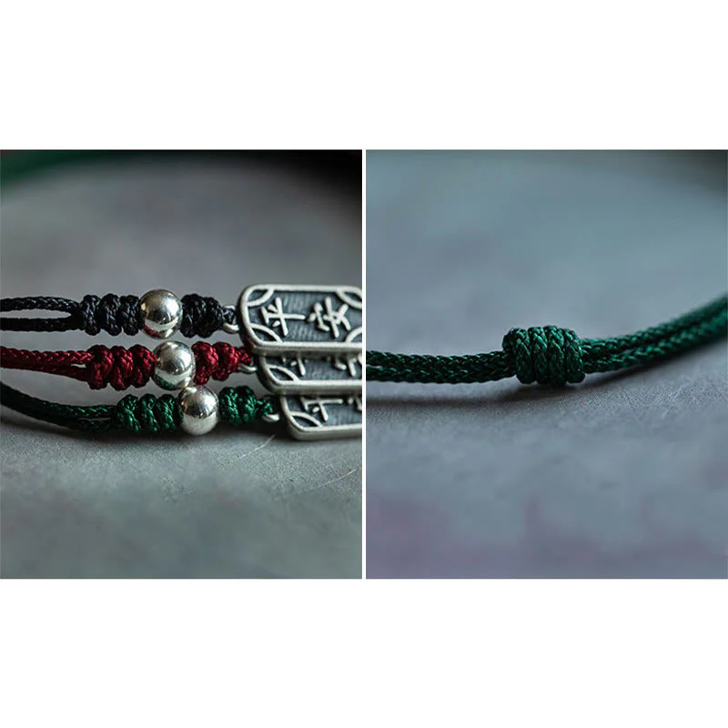 Bracciale intrecciato in argento sterling 925 fatto a mano con Buddha Stones, pace e gioia, protezione sicura e benefica - Image 31