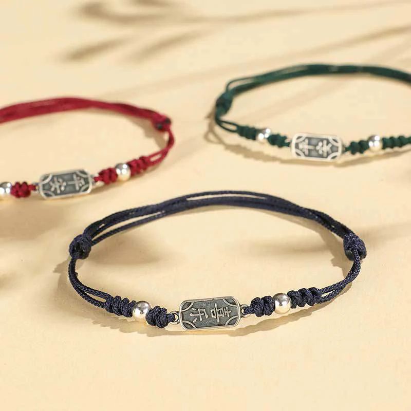 Bracciale intrecciato in argento sterling 925 fatto a mano con Buddha Stones, pace e gioia, protezione sicura e benefica - Image 34