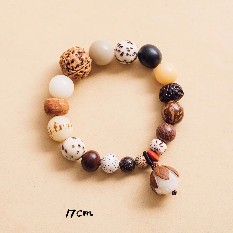 Bracciale Mala da polso Buddha Stones, semi di Bodhi, loto, saggezza, pace - Image 10