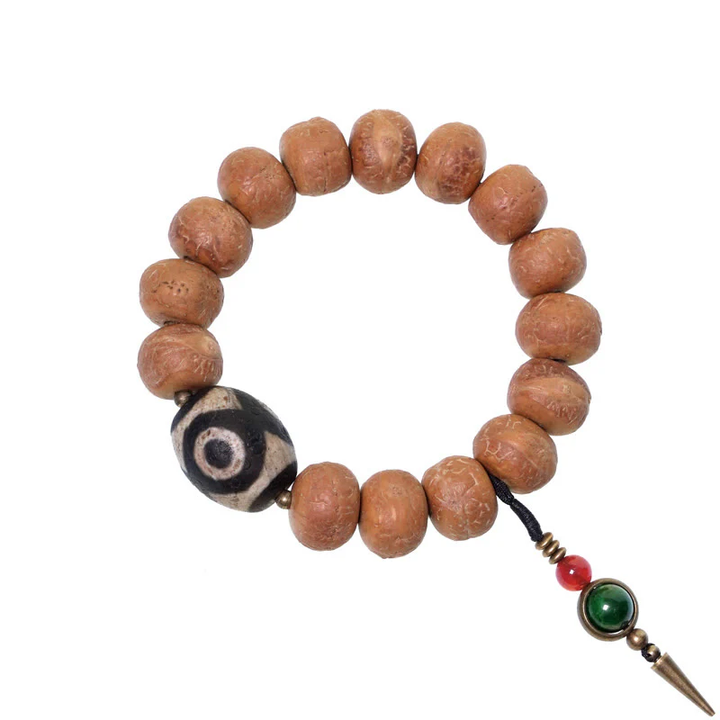 Bracciale Mala da polso con ciondolo di pace in Buddha Stones Tibet Bodhi Seed Dzi Bead - Image 10