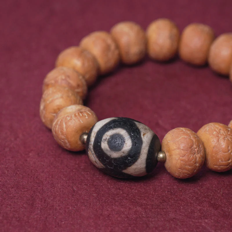 Bracciale Mala da polso con ciondolo di pace in Buddha Stones Tibet Bodhi Seed Dzi Bead - Image 2