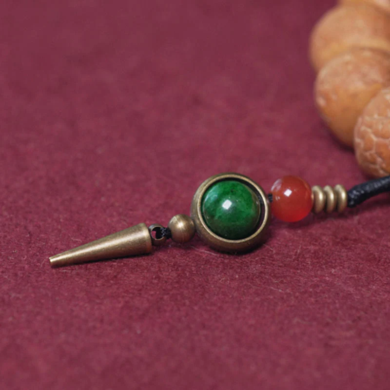 Bracciale Mala da polso con ciondolo di pace in Buddha Stones Tibet Bodhi Seed Dzi Bead - Image 4