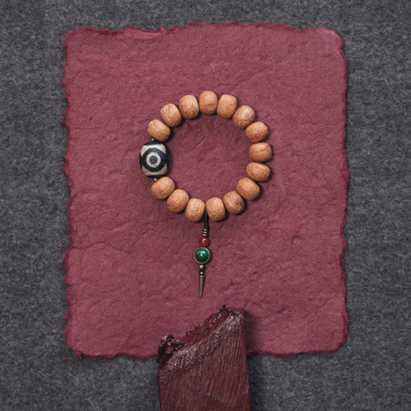 Bracciale Mala da polso con ciondolo di pace in Buddha Stones Tibet Bodhi Seed Dzi Bead - Image 7