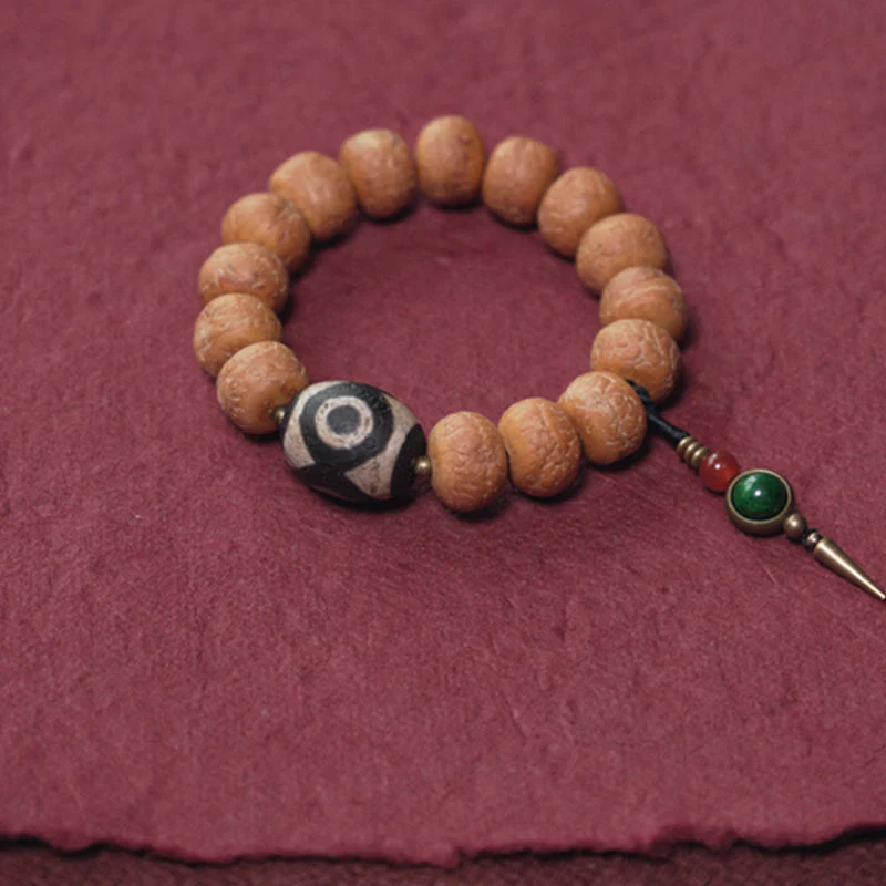 Bracciale Mala da polso con ciondolo di pace in Buddha Stones Tibet Bodhi Seed Dzi Bead - Image 9