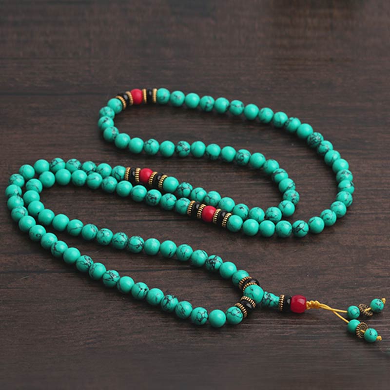 Bracciale Mala di guarigione in turchese tibetano Buddha Stones - Image 10