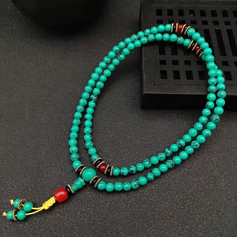 Bracciale Mala di guarigione in turchese tibetano Buddha Stones - Image 11