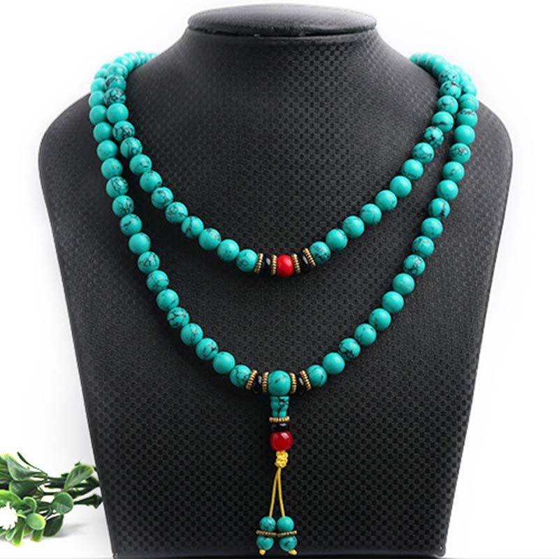 Bracciale Mala di guarigione in turchese tibetano Buddha Stones - Image 12