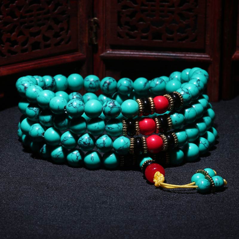 Bracciale Mala di guarigione in turchese tibetano Buddha Stones - Image 5