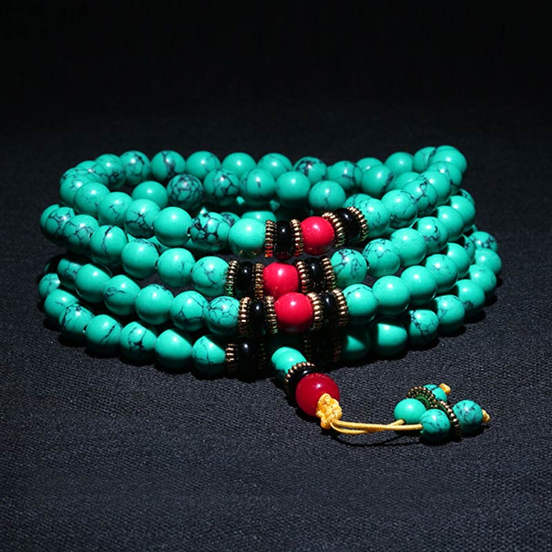 Bracciale Mala di guarigione in turchese tibetano Buddha Stones - Image 6