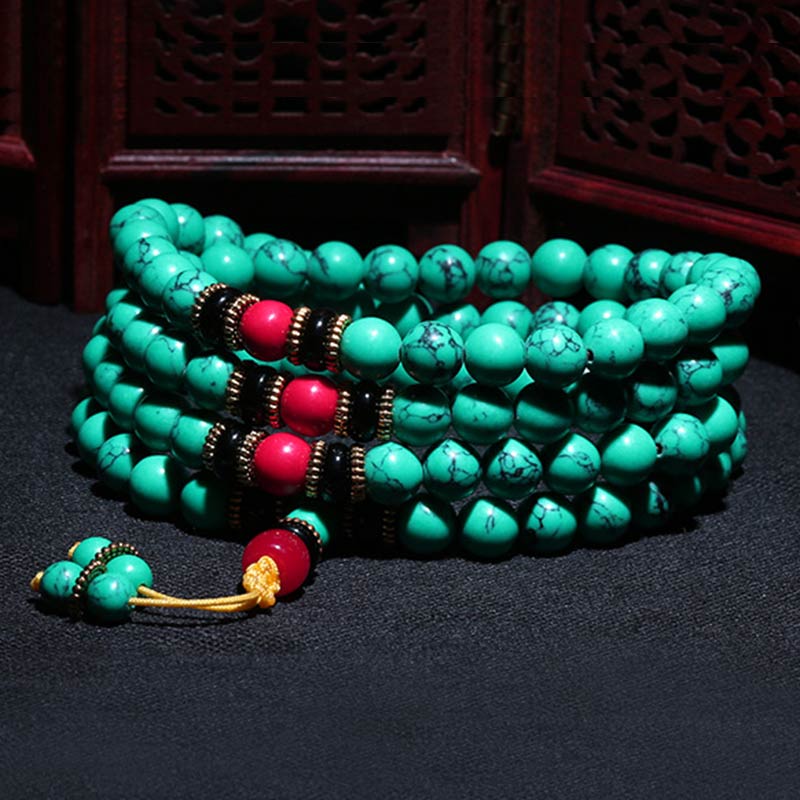 Bracciale Mala di guarigione in turchese tibetano Buddha Stones - Image 7
