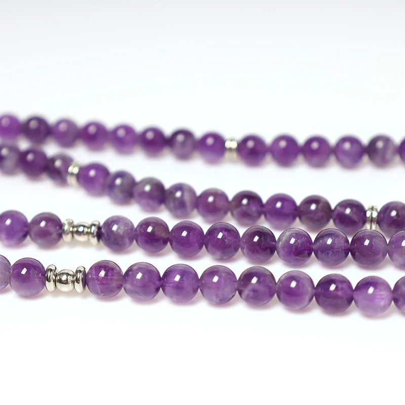 Bracciale Mala di purificazione in ametista naturale Buddha Stones - Image 10
