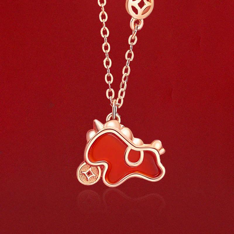Bracciale portafortuna con ciondolo a moneta in agata rossa con filo rosso in argento sterling 925 "Anno del cavallo" Buddha Stones - Image 12