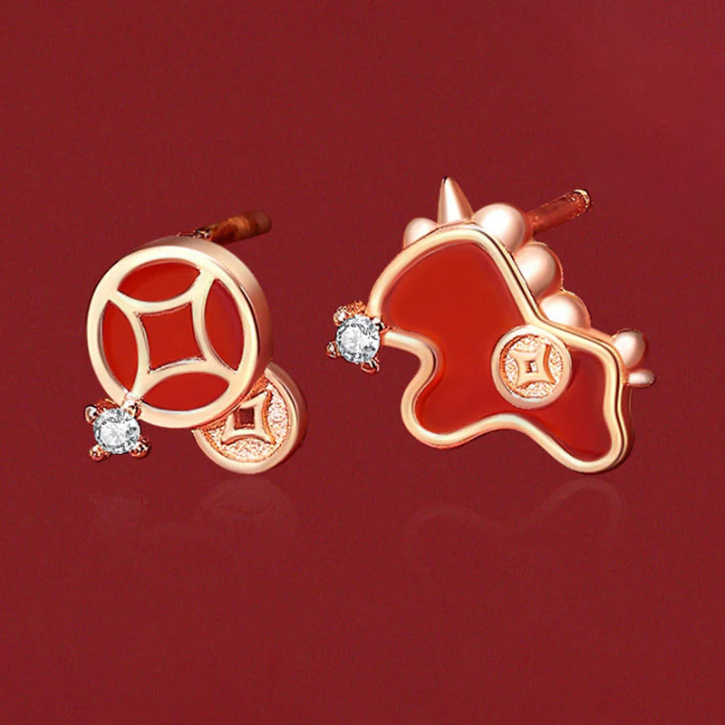 Bracciale portafortuna con ciondolo a moneta in agata rossa con filo rosso in argento sterling 925 "Anno del cavallo" Buddha Stones - Image 19
