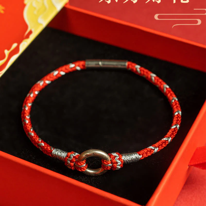 Bracciale portafortuna in argento sterling 925 con cordino rosso Buddha Stones - Image 13
