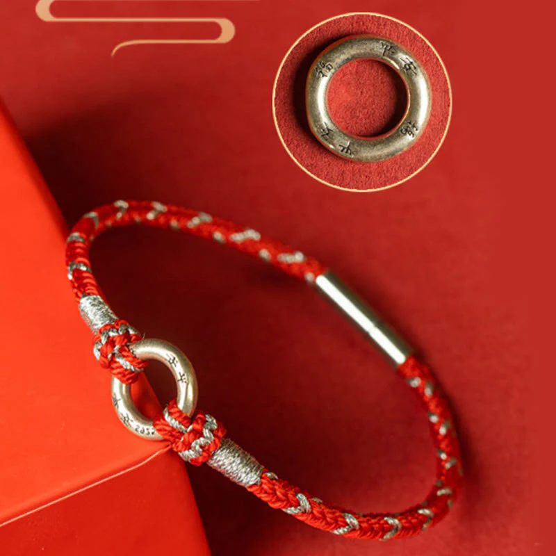 Bracciale portafortuna in argento sterling 925 con cordino rosso Buddha Stones - Image 14