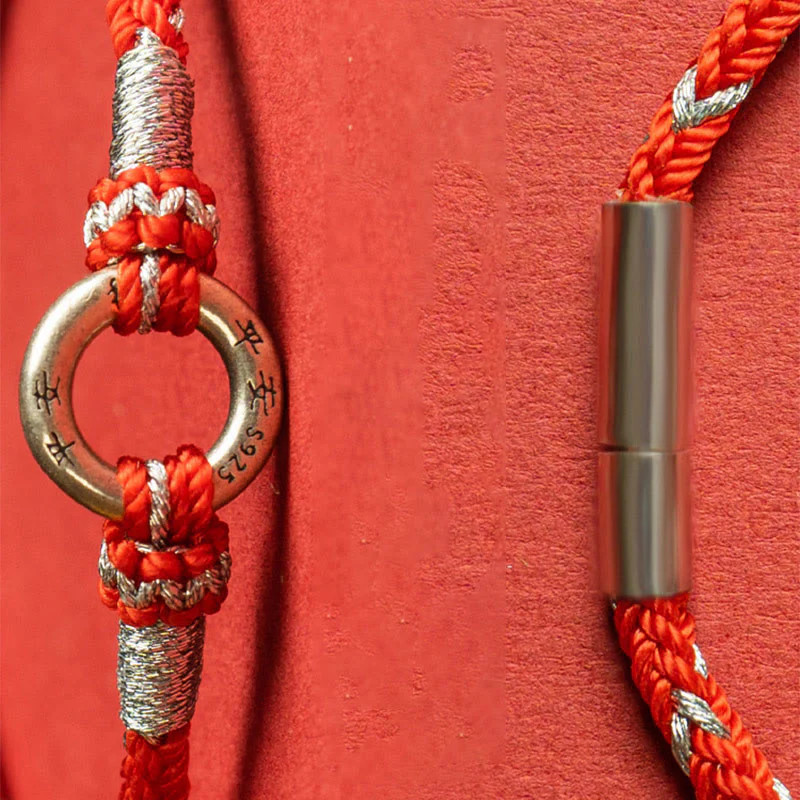 Bracciale portafortuna in argento sterling 925 con cordino rosso Buddha Stones - Image 15