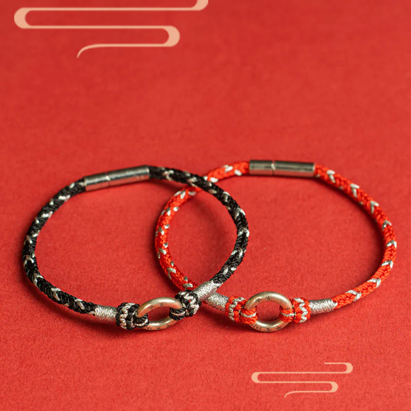 Bracciale portafortuna in argento sterling 925 con cordino rosso Buddha Stones - Image 16