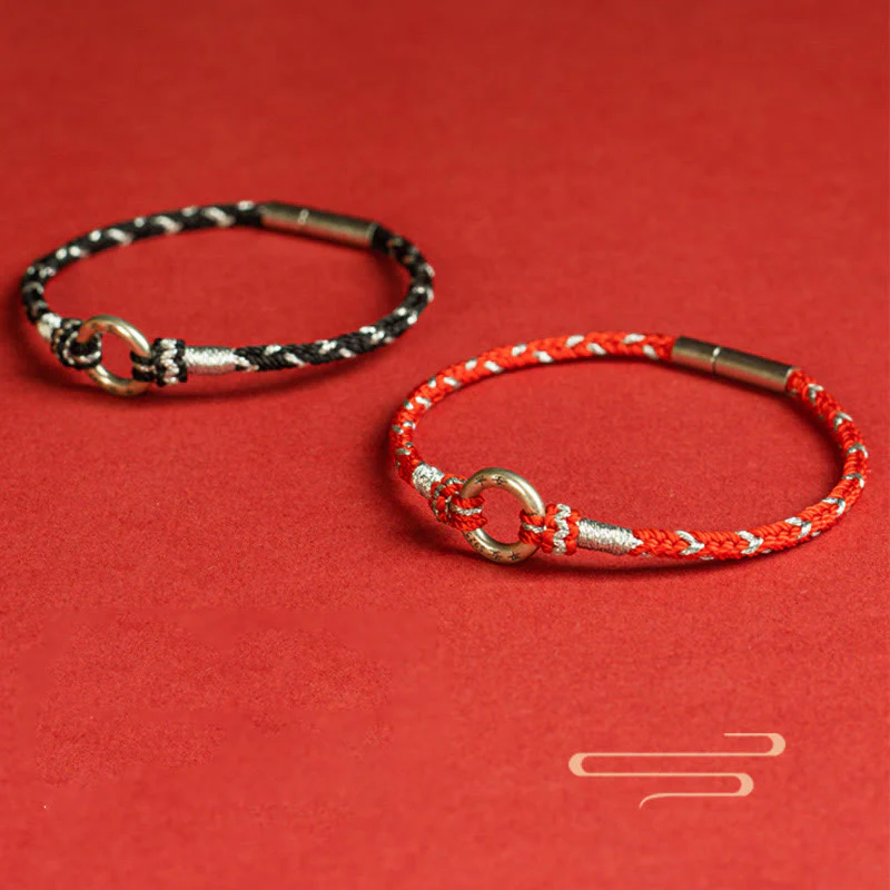 Bracciale portafortuna in argento sterling 925 con cordino rosso Buddha Stones - Image 17