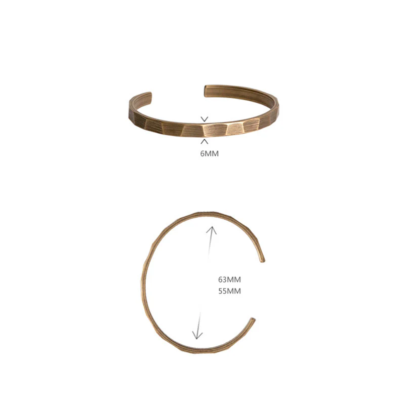 Bracciale regolabile con polsino in rame con design rustico vintage Wealth - Image 14