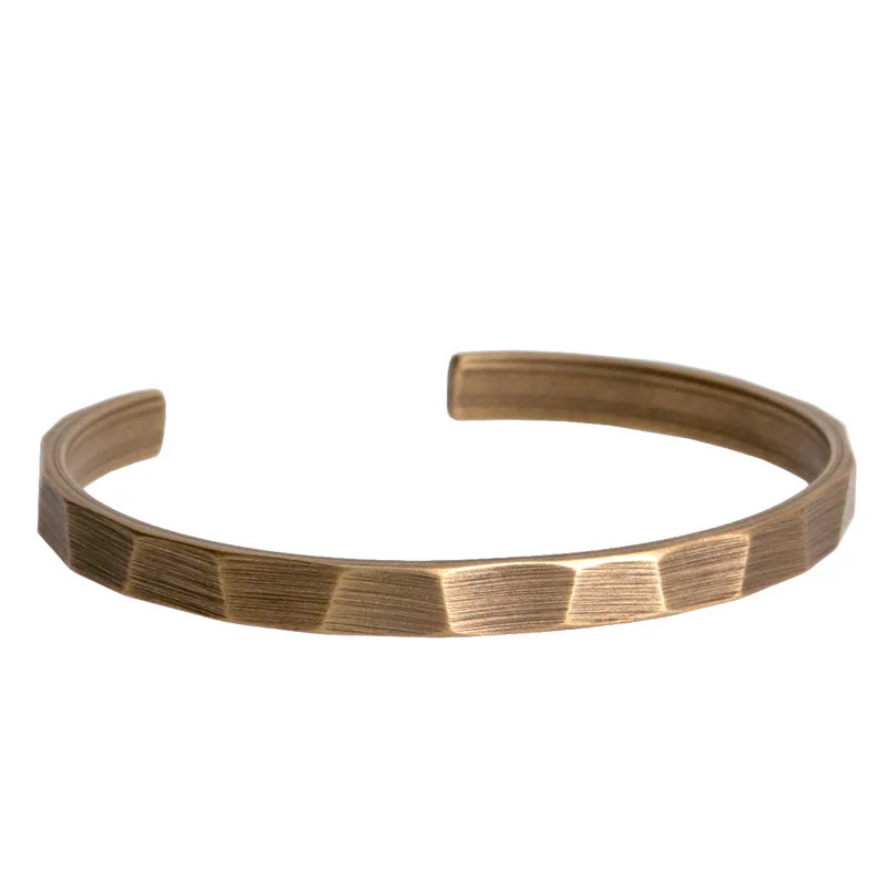 Bracciale regolabile con polsino in rame con design rustico vintage Wealth - Image 7