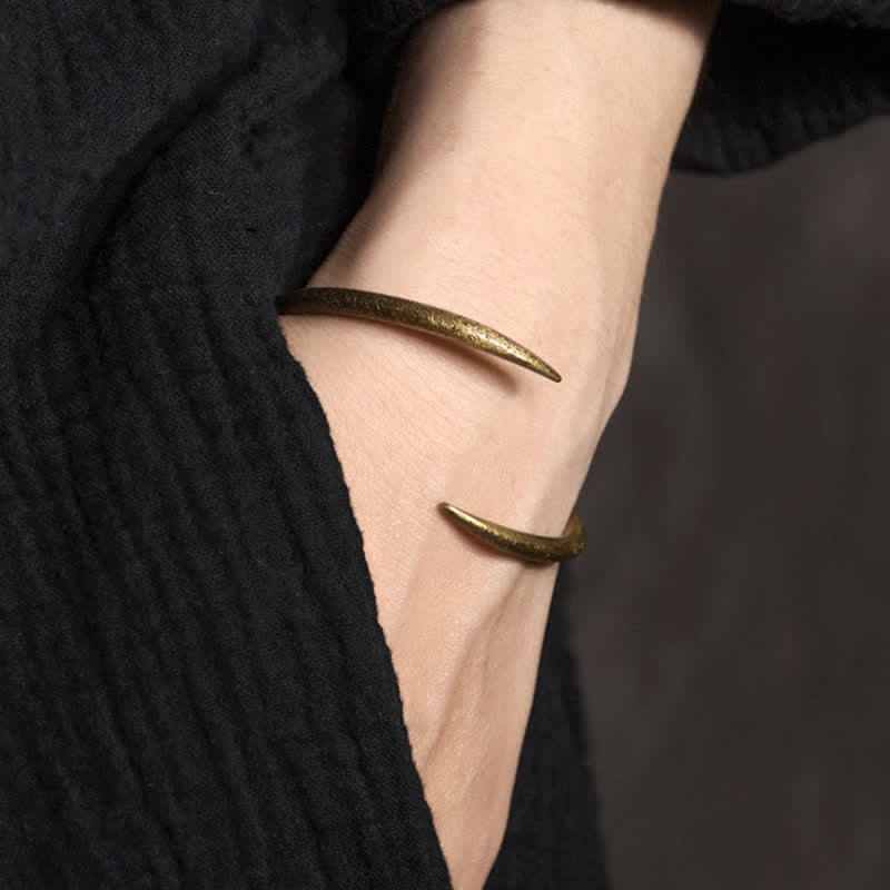 Bracciale regolabile con polsino in rame con design semplice Buddha Stones Luck - Image 2