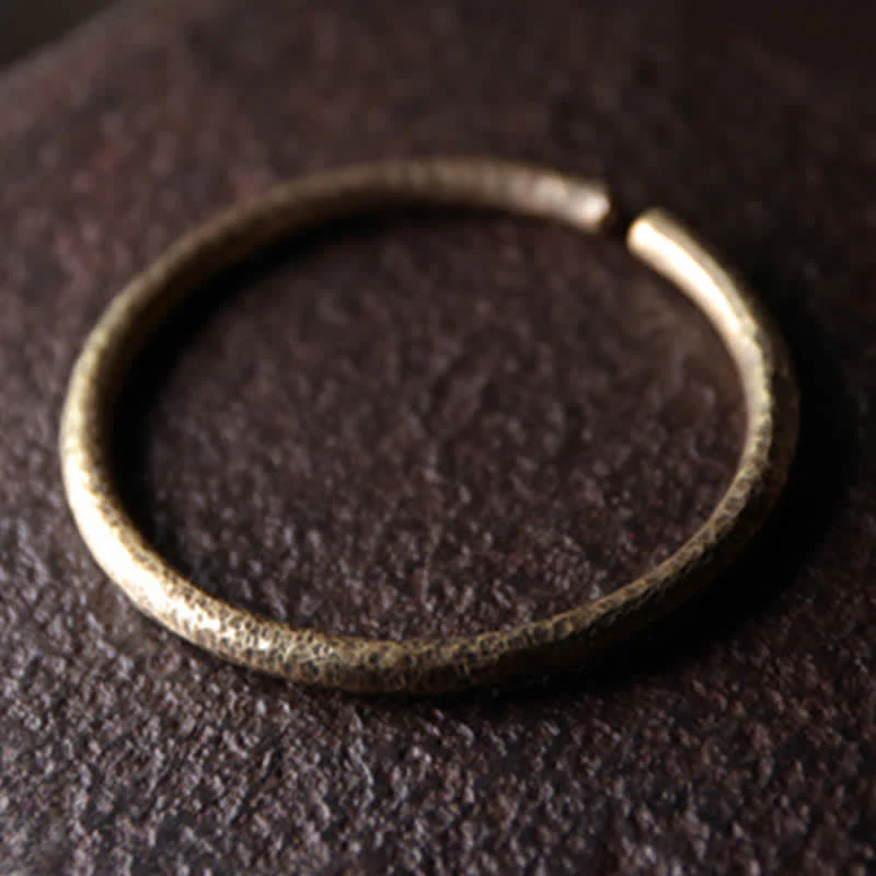 Bracciale regolabile con polsino in rame e design rustico Buddha Stones - Image 9