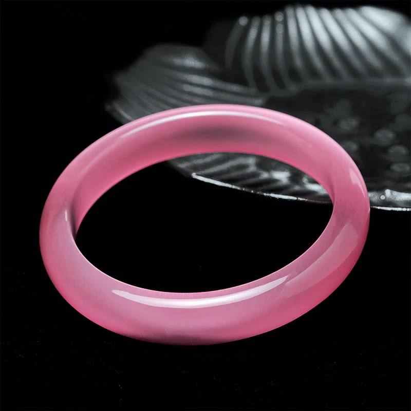 Bracciale rigido Buddha Stones pietra rosa occhio di gatto e ciondolo Peace Love - Image 4