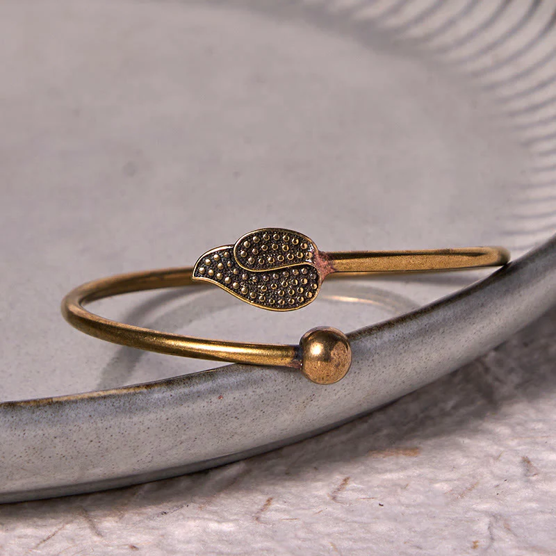 Bracciale rigido con perline di Buddha Stones , in ottone e rame, per fortuna e ricchezza - Image 3