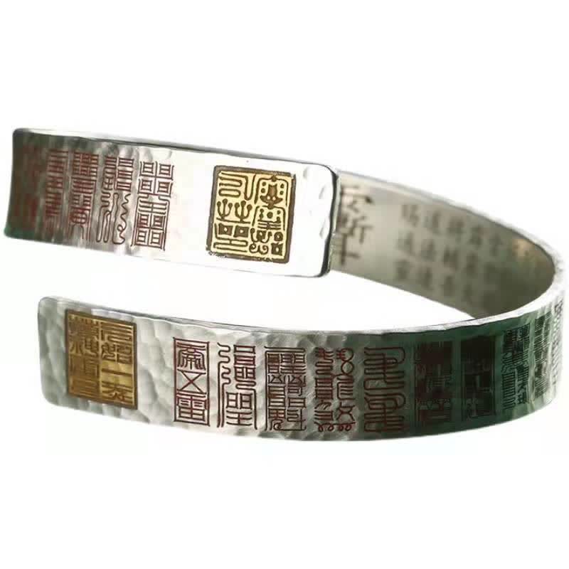 Bracciale rigido con polsino in rame con lettere e bilanciamento curativo - Image 5