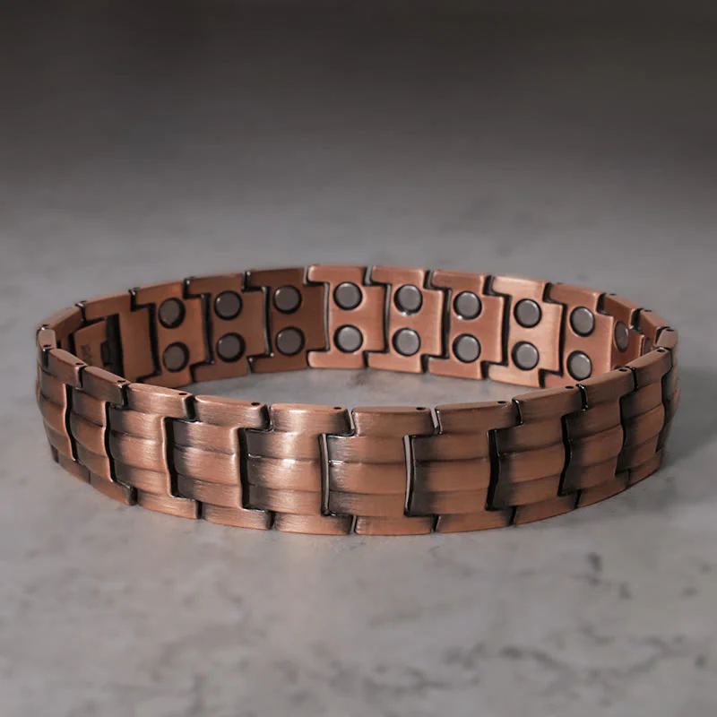 Bracciale rigido magnetico vintage in rame massiccio - Image 2