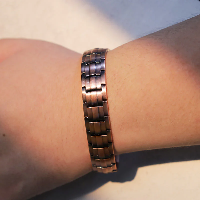 Bracciale rigido magnetico vintage in rame massiccio - Image 4
