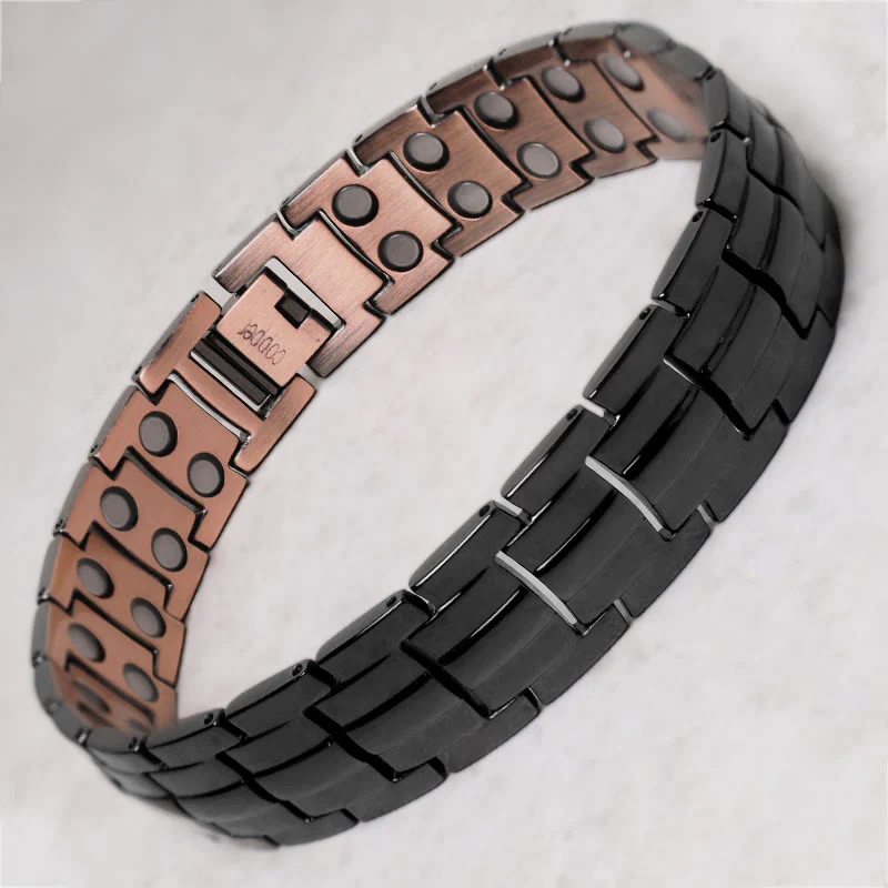 Bracciale rigido magnetico vintage in rame massiccio - Image 5