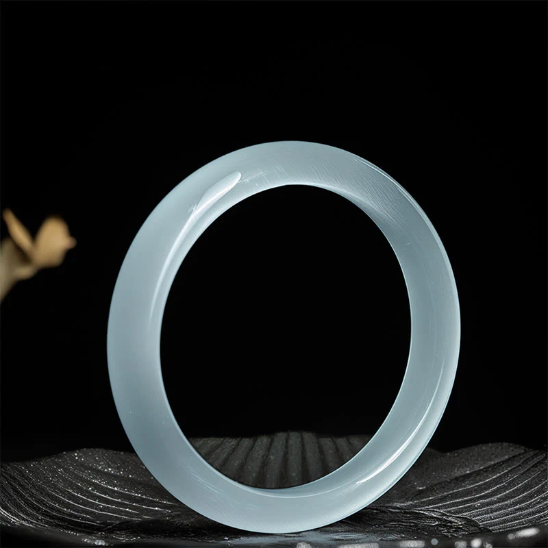 Bracciale rigido spirituale con occhio di gatto bianco Buddha Stones - Image 3