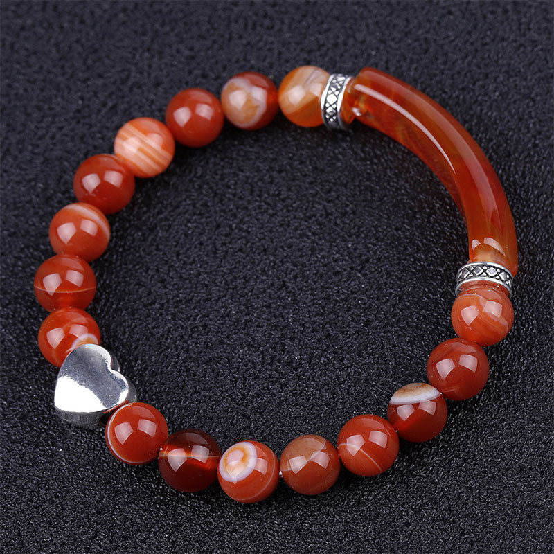 Bracciale unisex a forma di cuore con perline di cristallo naturale - Image 12