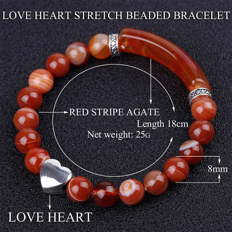 Bracciale unisex a forma di cuore con perline di cristallo naturale - Image 13
