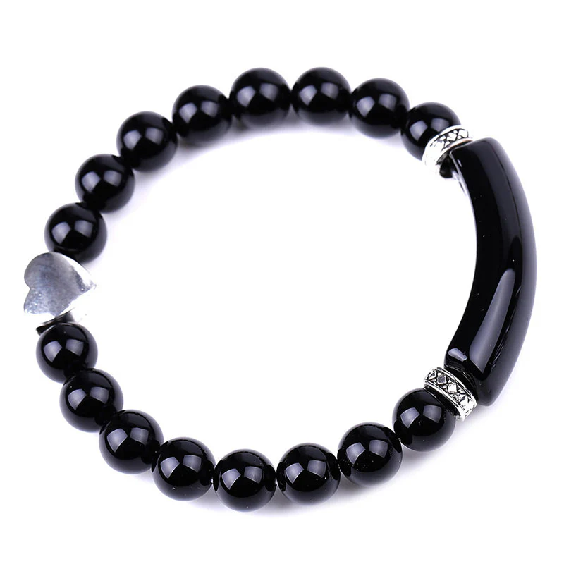 Bracciale unisex a forma di cuore con perline di cristallo naturale - Image 16